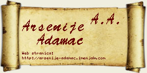 Arsenije Adamac vizit kartica